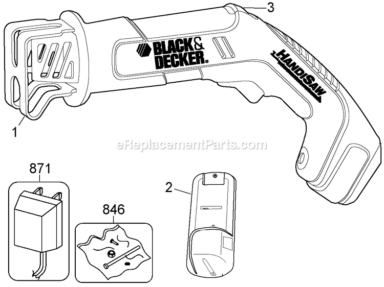 Black and Decker CHS6000 (Type 2) Cutsaw Power Tool Page A Diagram
